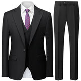 Advbridge Autumn New Men's Slim British Wedding Solid Color Dress Blazer / Male Three Piece Suit Coat Vest  Pants Trousers Waistcoat