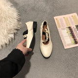 Advbridge  -  2024 Spring Women Grandma's Flat Shoes Fashion Round Toe Shallow Slip On Female Casual Mary Jane Shoes Soft Flat Heel Zapatos