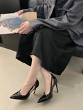 ADVBRIDGE  -  Burgundy Heels 11cm Ladies Party Shoes Black Patent Leather Stiletto High Heels  Classy Dress Shoes Women Summer Pumps Damen