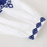 Advbridge New women's V-neck long-sleeved chic embroidered casual shirt in spring and summer of 2024