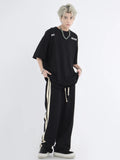Advbridge Casual Pants Men Chic Loose Handsome Vobe Autumn High Street Ins American Style Harajuku Patchwork Full Length Vintage College