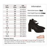 Advbridge New Black Suede Mary Janes Shoes Women Chunky Heel High Heels Women Round Toe Pumps Women Party Dress Shoes Zapatos De Mujer