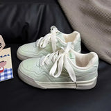 ADVBRIDGE  -  Fresh Women Sneakers Soft Purple Female Students Board Shoes Lace Up Tennis Sport Shoes Lt.Green Latex Insole Quality