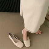 ADVBRIDGE  -  Spring New Brand Women Flat Shoes Fashion Round Toe Shallow Slip oN Ballerinas Shoes Soft Low Wedge Heel Boat Shoes New Woman