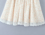 ADVBRIDGE  -  Pretty Girl Floral Print Mesh Strapless Mini Dresses Women Front Lace Up Bandage Birthday Party Dress French Bridesmaids Robe