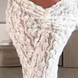ADVBRIDGE  -  Summer Slim Mermaid Dresses Set Streetwear Women White Lace 2 Piece Skirt Set Sleeveless Cropped Tops with Long Skirt Outfits
