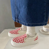 ADVBRIDGE  -  Thick-soled Checkered Women's Shoes Casual Slip-on Loafers New Spring Fashionable Rubber Board Shoes For Men Women