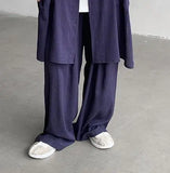 ADVBRIDGE  -  M-5XL Plus Size Men Chinese Tang Suit Tai Chi Set Kung Fu Long Sleeve Shirt and Pants Uniform Knot Buttons Long Shirt Man XXXXXL