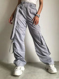 Advbridge -  High Waist Cargo Pants Women Pocket Loose Pink Fashion Baggy Sweatwear Female Autumn Winter Casual Sweatpants Woman