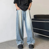 Advbridge New Men Wide Leg Harajuku Fashion Jeans Male Daily Designer Casual Denim Pants Popular Baggy Aesthetic Streetwear Denim Trousers