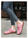 ADVBRIDGE  -  Pink Suede Woman Mules Shoes Big Size 43 Tassel Fashion Women's Shoes Quality Handmade Ladies Flats Summer Half Shoes For Women