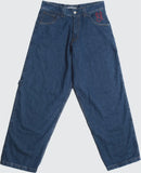 Advbridge Vintage Big Pocket Baggy Blue Jeans Women Casual Fashion High Waist Letter Pattern Trousers Harajuku Wide Leg Straight Pants