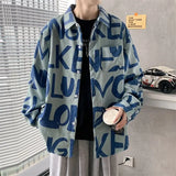 Advbridge Long Sleeved Shirt Men's and Women's Trendy Brand Loose American Retro High Street Full Print Trendy Shirt Trend