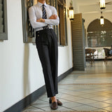Advbridge Men Spring Autumn New Fashion Slim Fit Formal Trousers Mens Business Casual Suit Pants Male Long Solid Color Pants W205