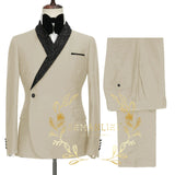 Advbridge Double Breasted Black Shawl Lapel  Slim Fit Mens Suits Wedding Groom Tuxedos Male Dress Party Jacket Pant Terno Masculino
