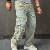 Advbridge Male Casual Hole Denim Pants 2yk Full Length Hip Hop Pockets Trousers Streetwear Men Clothing Fashion Tassel Baggy Jeans