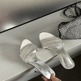 ADVBRIDGE  -  Summer Street Narrow Band Crystal Women Slippers Sexy Thin High Heels Party Prom Open Toe Slide Shoes