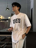 ADVBRIDGE  -  Men's Wear T-shirts Short Sleeve 2025 Summer Letter Print Design Male Round Collar Cotton T-shirt Pullover Tops