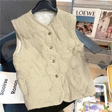Advbridge Men‘s Wintern outfits Cotton-padded Vest Autumn Winter Korean Style Outer Vest Corduroy Short Sleeveless Quilted Jacket Solid V-neck Vestes Advbridge Men‘s Wintern outfits