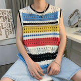 Advbridge Summer Sweater Vest Men Chic All-match Males Streetwear Beach Style Korean Fashion  Cozy Knitwear College Unisex Daily