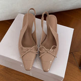 ADVBRIDGE  -  Spring New Brand Women Sandal Shoes Fashion Round Toe Shallow Slip On Mules Shoes Thin Low Heel Slingback Shoes New Woman