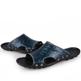 ADVBRIDGE  -  New Men's Slippers Summer Outside Leather Sandals Big Size Beach Slippers Anti-slip Mens Shoes