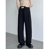 ADVBRIDGE  -   Brown Black Suit Pants Men Fashion Social Mens Dress Pants Korean Loose Business Casual Pants Mens Office Formal Trousers M-3XL