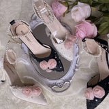 Advbridge Pink Lolita Shoes for Women  Wedges Shoes for Women  Wedding Shoes Bride  Luxury Shoes Black Y2k Shoes for Ladies Pearl