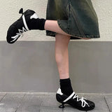 Advbridge Designer Heeled Ballet Pumps Women Round Toe Cross Lace Up Strange Shoes Sporty Style Silver Brand Low Heeled Mary Jane Shoes