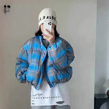 Advbridge Fashion Plaid Women's Winter Down Jacket Short Small Coats  White Duck Down Padding New Outerwear Korea College Style Jacket