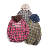 Advbridge Spring Summer New Plaid Hooded Shirts Long Sleeve For Men Oversized Fashion Loose Cusual Blouse High Quality Harajuku Cardigan