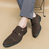 Advbridge New Classic Dress Wedding Shoes Men's Frosted Suede Derby Leather Shoes Black Casual Man Footwear Gentleman Business Male shoes