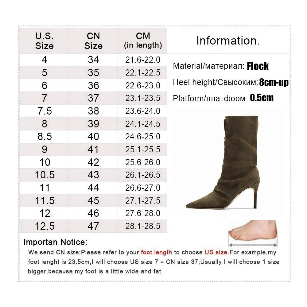 Advbridge New Ankle Boots For Women Fashion Pointed Toe High Heels Women Shoes Winter Boots Women Fashion Thin Heels Botines Mujer