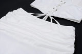 ADVBRIDGE  -  Lace-Up Suit for Women, Sweet Sexy Girl's Suit, Strapless and Asymmetry Dress, Prairie Chic, Summer
