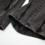 Advbridge 2024 Women's Fashion New Double layered Waist Mid Waist Wide Leg Jeans