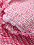 ADVBRIDGE  -  Pink Plaid Tiered Mini Dress Women Summer Lace-up Sleeveless A-line Vestidos Sweet Fashion Casual Simple Short Dresses 2025 New
