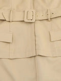 ADVBRIDGE  -  Safari Style Crossed Neck Dressess Women Elegant Sleeveless Belt Pockets Tube Long Dressess Female 2025 Summer New Lady Outwears