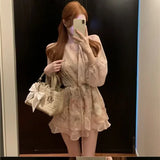 Advbridge Women's Long Sleeve Dresses Korean Style Female Dress Mesh Ruffle Clothing Fashion Summer 2025 Curvy G Sensual Sexy X Aesthetic