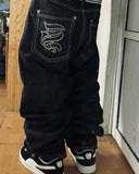 Advbridge American Retro Double Stitching Washed Baggy Jeans Men's Y2K New Harajuku Hip-Hop Gothic Casual Joker Wide Trousers Street Wear
