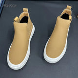 Advbridge High Top Sneaker Men Designer Ankle Boots Fashion Casual Microfiber Leather Upper Height Increased Flat Platform Board Shoes