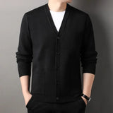 Advbridge Men's Casual Design Cardigan Vertical Long Sleeved Button Coat Cardigan Sweater Men Clothing