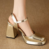 Advbridge Luxury Women's Sandals Summer Shoes 2024 Ankle Straps Gold Silver High Heels Close Toe Party Shoes Female Designer Big Size 45