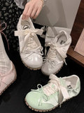 ADVBRIDGE  -  Soft Bow Design Flat Ballet Shoes Women Summer New Pink Casual German Training Shoes Female Small White Round-toe Shoes