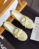 ADVBRIDGE  -  Women's 2025 Summer New Casual Ballet Single Shoes White Shoes Small Fragrance Style Trainer Shoes Fashionable and Versatile Low