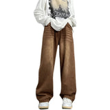 ADVBRIDGE  -  Brown Baggy Jeans Men Fashion Casual Vintage Jeans Men Streetwear Hip-hop Loose Straight Jeans Mens Retro Denim Trousers M-3XL