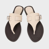 ADVBRIDGE  -  New 2025 Summer Designer Flip Flops Women Fashion Metal Buckle Soft Leather Flat Sandals Lightweight Comfortable Beach Slippers
