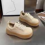 ADVBRIDGE  -  Casual Shoes for Women 2025 Spring New Height Increasing Casual Sneakers for Women's Leather Thick Soled Big Toe Women's Shoes