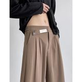 ADVBRIDGE  -   Brown Black Suit Pants Men Fashion Social Mens Dress Pants Korean Loose Business Casual Pants Mens Office Formal Trousers M-3XL