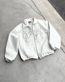 Advbridge Hip Hop Retro Letter Pattern Jackets for Men Y2k Harajuku Fashion Pu Leather Jacket Long Sleeve Zipper Jackets Coat Streetwear