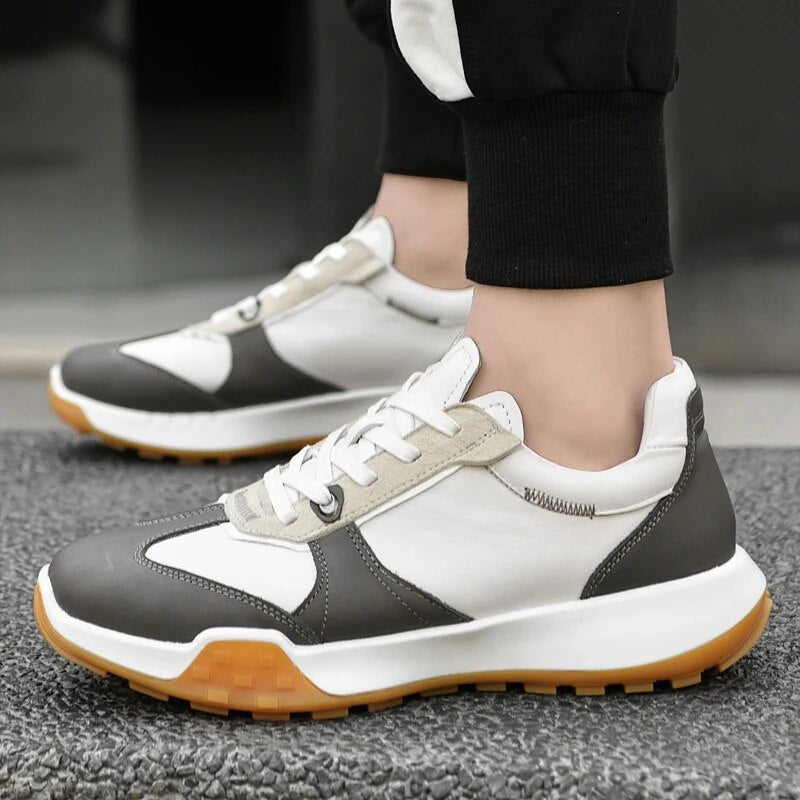 Advbridge Genuine Leather Men Sneakers Flat High Quality Causal Men Shoes Male Footwear Non-slip Fashion Sneakers Men Shoes